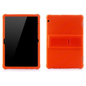Funda de silicona para Huawei MediaPad T5 AGS2-W09/L09/L03/W19 10 1 "Tablet funda para huawei mediapad T5 10 suave caso + película + Pen(#orange)
