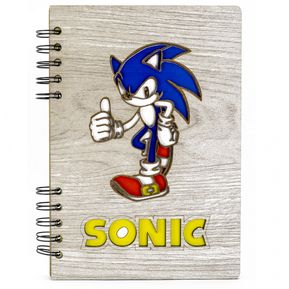 Libreta Sonic en Madera Agenda Cuaderno de Notas Apuntes