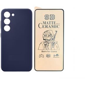 Estuche Silicone Case + Vidrio Cerámico Matte Para Samsung S23 Fe
