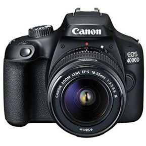 Canon EOS 4000D Digital SLR Camera with 18-55 III Lens - Bla...