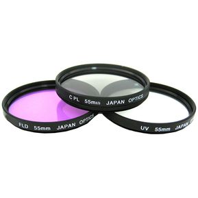 Kit De 3 Filtros UV, FLD, CPL - Polarizado 55mm Para Sony Alpha Nikon