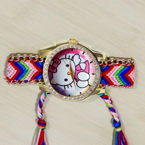 Reloj Hello Kitty Diamante Tejido Multicolor Dayoshop