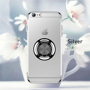 Soporte de anillo transparente para iPhone 11 Pro Max,funda de adsorción magnética para iPhone 7 8 6s Plus X XR Xs Max,funda de silicona TPU(#AC2013SL)