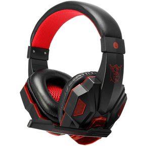 Gaming Headset Surround Stereo Headband Headphone Rojo rojo)