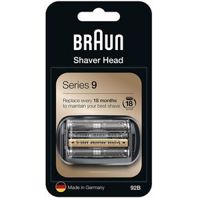 Cabezal de afeitadora eléctrica Braun Series 9 92B / 92S de repuesto (negro / plateado)