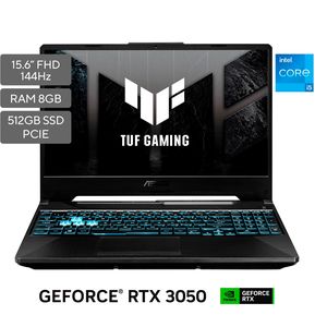 Gamers Asus Intel Core i5 8GB 512GB NVIDIA® GeForce RTX 3050 Windows 10 Home 15.6 pulgadas TUF Gaming F15 FX506HC