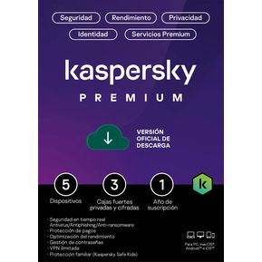 Antivirus Kaspersky Premium 5 Dispositivos 1 Año - Digital