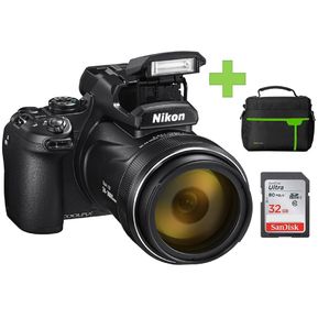 Nikon Coolpix P1000 Cámara Digital Negro 16MP Zoom 125x+32GB+Bolso