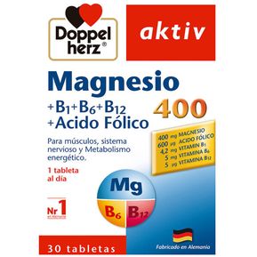 Citrato de Magnesio 400 Mg + Complejo B + Acido Fólico Doppelherz