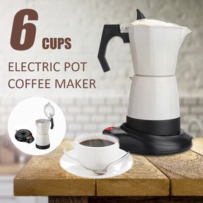 6 tazas eléctrica Moka Tea Coffee Maker Percolador Espresso