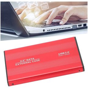 Case Caja Disco Duro Externo Adaptador SATA 2.5 USB Velocidad 3.0 Rojo