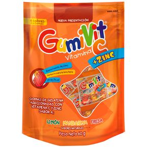 Gomas Con Vitamina C & Zinc Gumivit x 6 Sobres