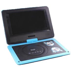 AU 9.8 "Reproductor de DVD portátil CD DivX EVD MP4 MP3 JPG Giratorio USB SD con 300 juegos Azul - Azul