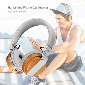 Auriculares inalámbricos bajos Bluetooth Auriculares Auriculares NFC FM SD AUX para iPhone X 8 Dorado - Dorado