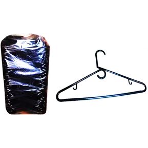 Ganchos plásticos negros para ropa bulto x 100 ganchos