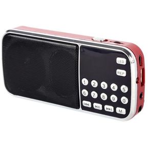 Mini altavoz de Radio FM estéreo Digital portátil, reproductor de música con tarjeta TF, entrada auxiliar USB, cajas de sonido, reproductor de MP3 Digital de mano(#red MP3 speaker)