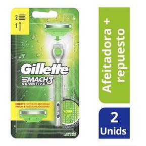 Gillette mach3 sensitive afeitadora hombre aqua-grip 360° 1 und