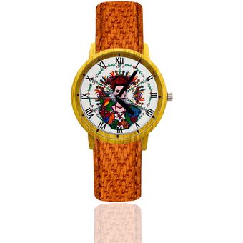 Reloj Frida Kahlo Estilo Madera Mas Estuche Pimushop Linio Colombia