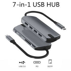 HUB USB C tipo C con 65W PD Charge SD,lector de tarjetas SD,concentrador TF USB 3,0 para Macbook Pro,Dell,XPS 13,15 Lenovo,ThinkPad,Huawei y MateBook