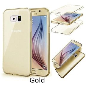 Funda de silicona doble para Samsung Galaxy A10 S5 S7 S6 Edge S8 S9 Plus A3 A5 A6 A8 J3 J4 J5 J6 J7 Neo 2018 Grand Prime G531(#Gold)