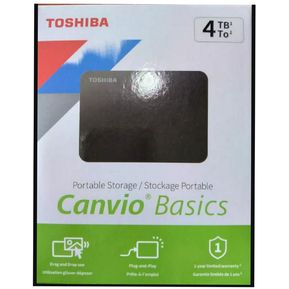 Disco duro externo 4TB Toshiba Canvio Basics,  USB 3.0 Negro