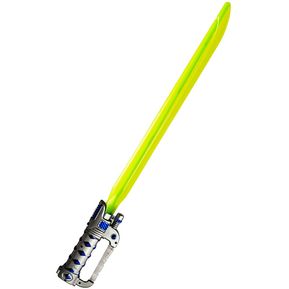 Sable De Luz Espada Verde Luces Laser Sonidos Disfraz + Baterias