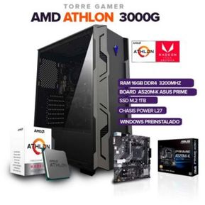 TORRE GAMER AMD  ATHLON 3000G/ 16GB RAM/ SSD 1 TB/ BOARD A520M