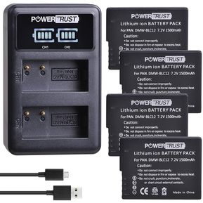 DMW-BLC12 DMW-BLC12E cargador de batería y LED para Panasonic Lumix DMW-BLC12PP DMC-G85 DMC-FZ200 G7 GH2DMC-FZ1000