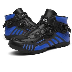 (#Sky Blue)Botas de motocicleta profesionales para hombre,botines de carreras para motocross,de cuero de microfibra,para todoterreno