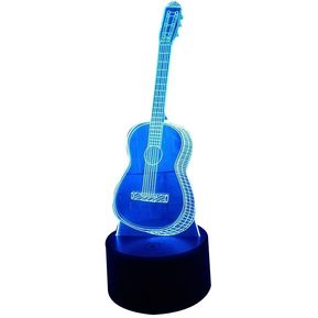 Black base#Toque y control remoto forma de guitarra de forma colorida toque 3d luz de noche