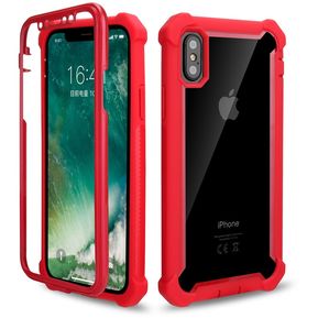 Funda de teléfono TPU transparente a prueba de golpes a la moda para iPhone 11 Pro Max X XR XS Max SE 2020 6 6S 7 8 Plus 5S 5 PC(#Red Phone Case)