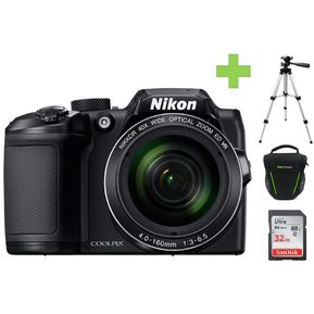Cámara Digital Nikon Coolpix B500 16 Mp-Negro+Bolso+SD 32GB+Tripode
