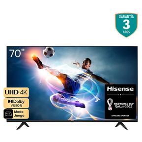 Televisor Hisense 70 177cm UHD 4K Smart TV 70A6HV Negro