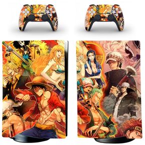 Anime One Piece PS5 Edición Digital Skin Sticker Cover para PlayStation 5 Console y 2 controladores PS5 Skin Sticker vinilo XYX