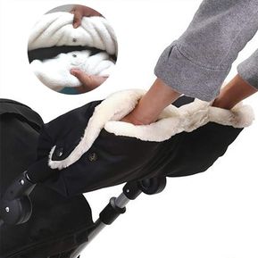 Trolley warm stroller gloves guantes de cochecito de bebé negro
