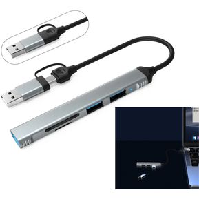 HUB adaptador multipuertos 5 en 1 USB C / USB A a USB SD / TF