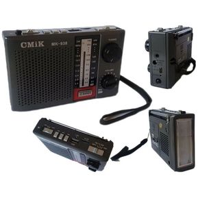 Radio Portatil CMiK MK-938 Linterna Analogo 4 Bandas Am Fm SW TV USB