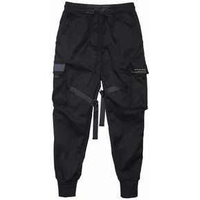 Pantalones Cargo con diseño de bloque de Color negro para h...