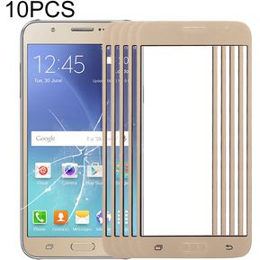 10 PCS Lente de cristal frontal para Samsung Galaxy J7 / J700