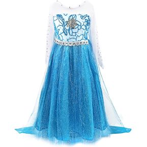 Frozen Elsa Snow Queen Dress Vestido de novia para niñas co...