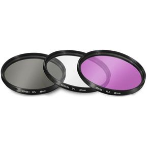 Kit 3 Filtros UV FLD CPL Polarizado 49mm Para Canon Yongnuo Nikon Sony