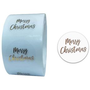 500 piezas redondas transparentes Feliz Navidad pegatinas sobre regalo tarjetas sello etiqueta