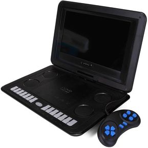 Reproductor de DVD portátil para automóvil doméstico de 13.8 '' con pantalla giratoria de control remoto con joystick de juegos - Negro