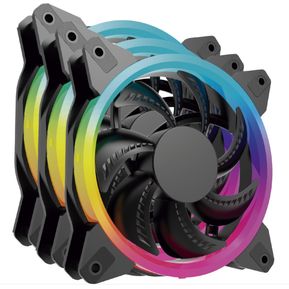 Kit 3 Ventiladores Ocelot Gaming OGPF01 RGB, 120mm, 1200RPM,...