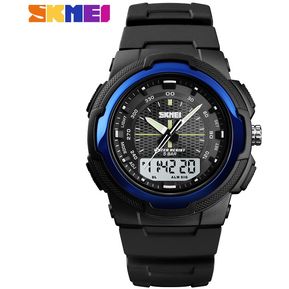 Nuevos relojes deportivos SKMEI para hombre reloj de cuarzo de lujo de doble pantalla para hombre 50 M impermeable militar LED Digital muñeca electrónica relojes