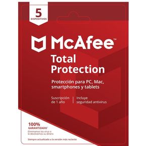 Antivirus Total Protection McAfee Para 5 Dispositivos Ultima Versión