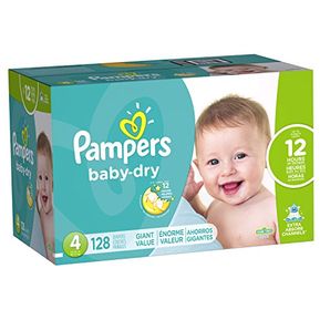 Pampers babydry pañales desechables tamaño 4 128 count gig...