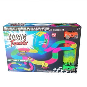 Pista Flexible y Luminosa Magic Tracks 366+X 2 Carritos Multicolor