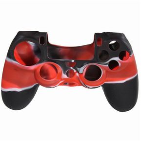 Funda Protectora Silicona PlayStation 4 Forro Antideslizante Rojo