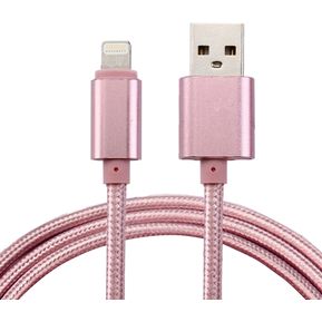 1m Woven Style Metal Head 84 Cores 8 Pin To Usb 2.0 Data / Charger Cable For Iphone 6s  And  6s Plus, Iphone 6  And  6 Plus, Iphone 5  And  5s, Ipad Air(rose Gold)
